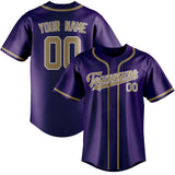 Custom Purple & Light Khaki Colors Design Sports Baseball Jersey