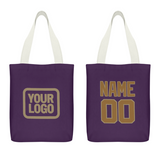 Custom Purple Khaki Canvas Tote Bag