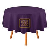 Custom Purple Khaki Round Table Cloth