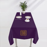 Custom Purple Light Khaki Square Table Cloth