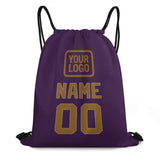 Custom Purple Khaki Drawstring Bag