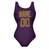 Custom Purple Khaki Swimsuit