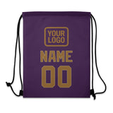 Custom Purple Khaki Drawstring Bag