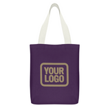 Custom Purple Khaki Canvas Tote Bag