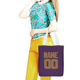 Custom Purple Khaki Canvas Tote Bag