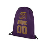Custom Purple Khaki Drawstring Bag
