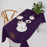 Custom Purple Light Khaki Square Table Cloth