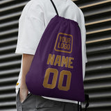 Custom Purple Khaki Drawstring Bag