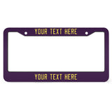 Custom Purple Light Yellow License Plate Frame