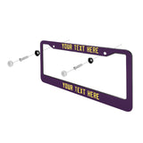 Custom Purple Light Yellow License Plate Frame