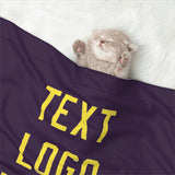Custom Purple Light Yellow Pet Blanket