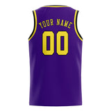 Custom Purple & Light Yellow Colors Design Sports Basketball Jersey