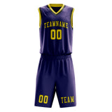 Custom Purple Light Yellow Basketball Set