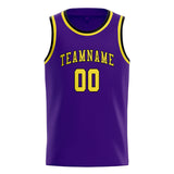 Custom Purple & Light Yellow Colors Design Sports Basketball Jersey