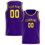 Custom Purple & Light Yellow Colors Design Sports Basketball Jersey
