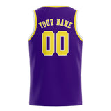 Custom Purple & Light Yellow Colors Design Sports Basketball Jersey