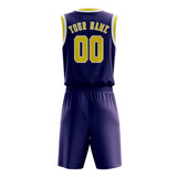 Custom Purple Light Yellow Basketball Set