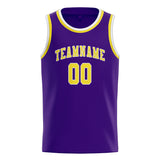 Custom Purple & Light Yellow Colors Design Sports Basketball Jersey
