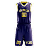Custom Purple Light Yellow Basketball Set