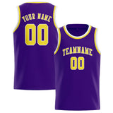 Custom Purple & Light Yellow Colors Design Sports Basketball Jersey