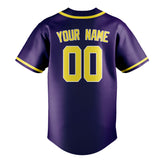 Custom Purple & Light Yellow Colors Design Sports Baseball Jersey