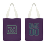 Custom Purple Blue Canvas Tote Bag