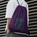 Custom Purple Blue Drawstring Bag