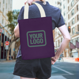 Custom Purple Blue Canvas Tote Bag