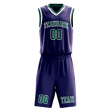 Custom Purple Blue Green Basketball Set