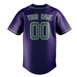 Custom Purple & Blue Green Colors Design Sports Baseball Jersey