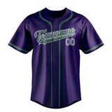 Custom Purple & Blue Green Colors Design Sports Baseball Jersey