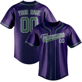 Custom Purple & Blue Green Colors Design Sports Baseball Jersey