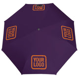 Custom Purple Orange Automatic Umbrella