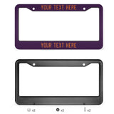 Custom Purple Orange License Plate Frame