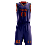 Custom Purple Orange Basketball Set