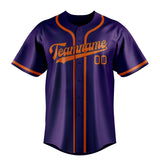 Custom Purple & Orange Colors Design Sports Baseball Jersey