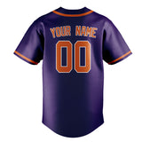 Custom Purple & Orange Colors Design Sports Baseball Jersey