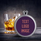 Custom Purple Copper Rose Hip Flask