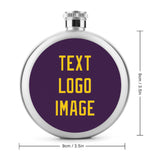 Custom Purple Gold Hip Flask