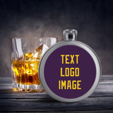 Custom Purple Gold Hip Flask