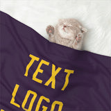 Custom Purple Gold Pet Blanket