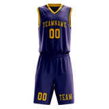 Custom Purple Gold Basketball Set
