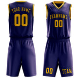 Custom Purple Gold Basketball Set