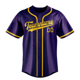 Custom Purple & Gold Colors Design Sports Baseball Jersey
