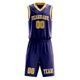 Custom Purple Gold Basketball Set