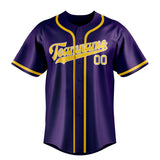 Custom Purple & Gold Colors Design Sports Baseball Jersey