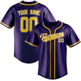 Custom Purple & Gold Colors Design Sports Baseball Jersey