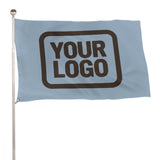 Custom Light Blue Brown Flag
