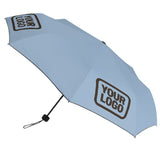 Custom Light Blue Brown Automatic Umbrella