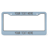 Custom Light Blue Brown License Plate Frame